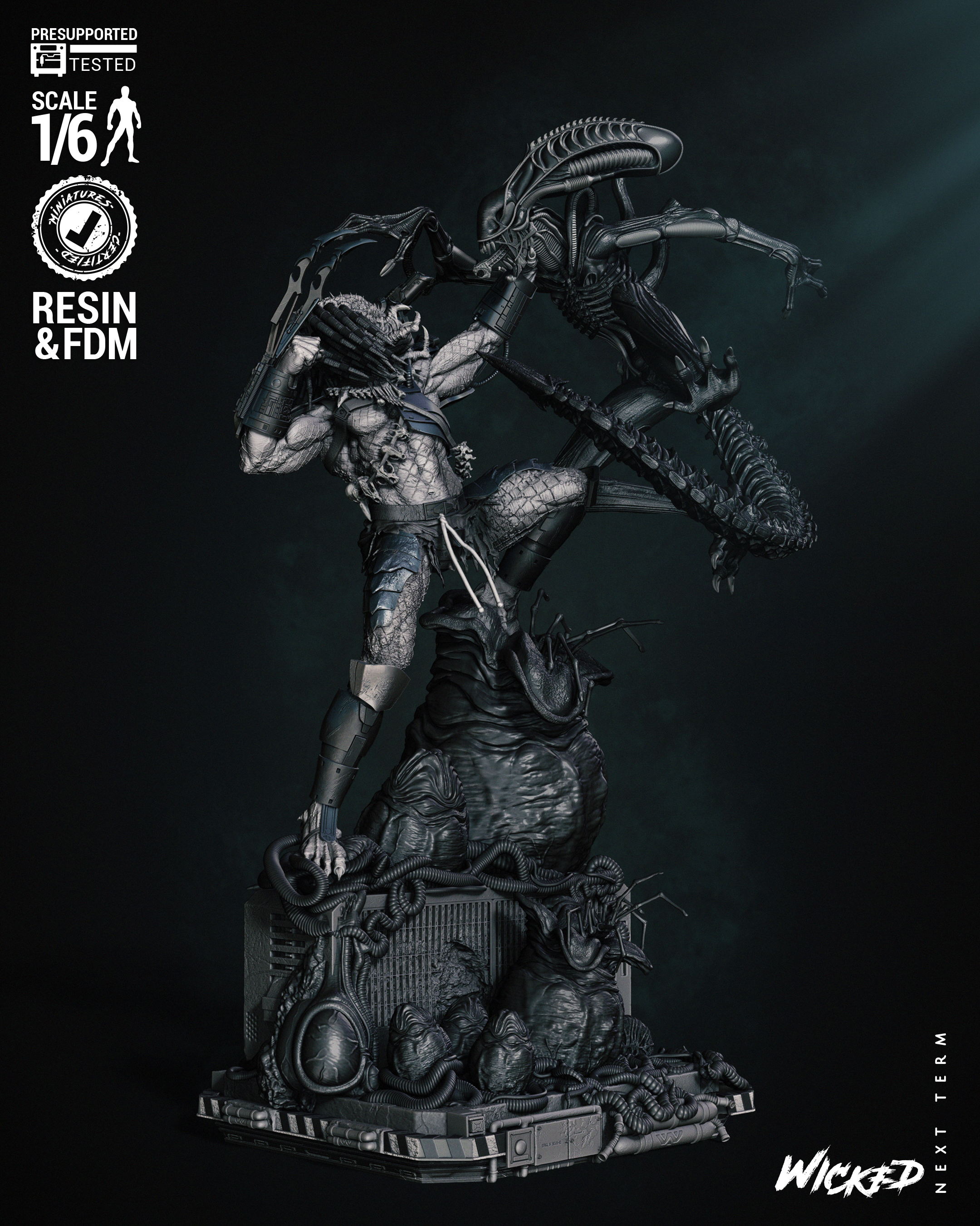 012324 Wicked - predatorVSalien Diorama Image 004